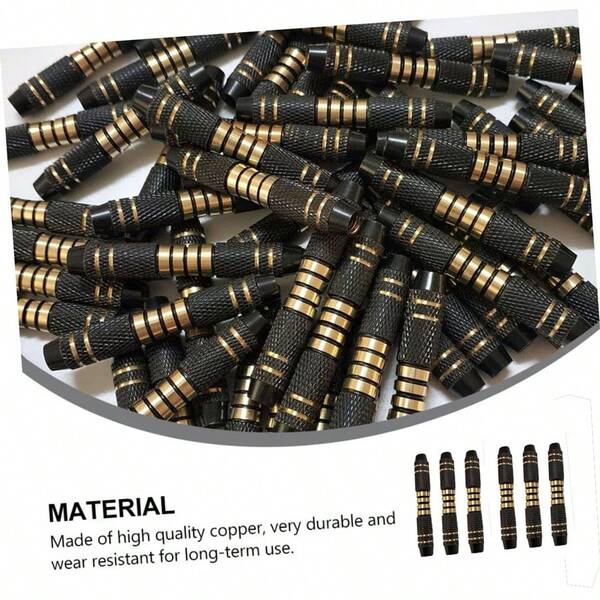 6PCS Brass Soft Tip Dart Barrels Black Gold Knurled Grip 2BA Thread Darts Barrel Replacement