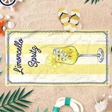 1件工廠直供 Limoncello Spritz 條紋主題沙灘巾，防沙快乾，超柔軟聚酯纖維，現代紋理耐用面料，可機洗，適合游泳、健身、露營、瑜伽，完美禮物選擇 - 彩色 - 查看 8