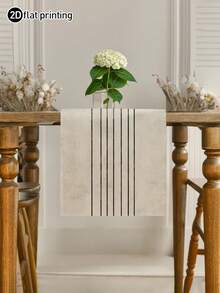 1pc Vintage Style Table Runner, Modern Living Room Dining Tablecloth Mat, Minimalist Rectangular Tablecloth, Dry Cleanable, Machine Washable, Suitable For Kitchen Dining Table, Party, Wedding Decoration, Linen Faux Antique, Suitable For Entryway, Family Gathering, Coffee Table, Living Room - Multicolor - View 9