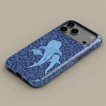 cover con design floreale blu oceano per iPhone 17 16 15 14 13 12 11 Pro Max, cover floreale per Samsung S21 S22 S23 S24 S25 Ultra - Custodia resistente e lucida - Visualizzare 4