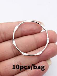 10pcs 43x43mm Embossed Hollowed-Out Geometric Circle Charms Pendant For DIY Jewelry Making Necklace Keychain Phone Chain Bracelet Making Accessories - Ring - View 3