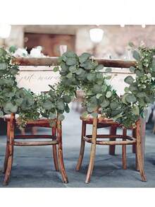 1/2/3/4/5 Set 6ft Artificial Greenery Eucalyptus Vines With Silver Round Eucalyptus Leaves, Suitable For Home Decor, Wedding, Party, Table Runner, Fireplace Decoration; Wedding Supplies, Christmas Decoration, Halloween Decoration, Living Room Wall Decor, Autumn Decoration - Green - View 4