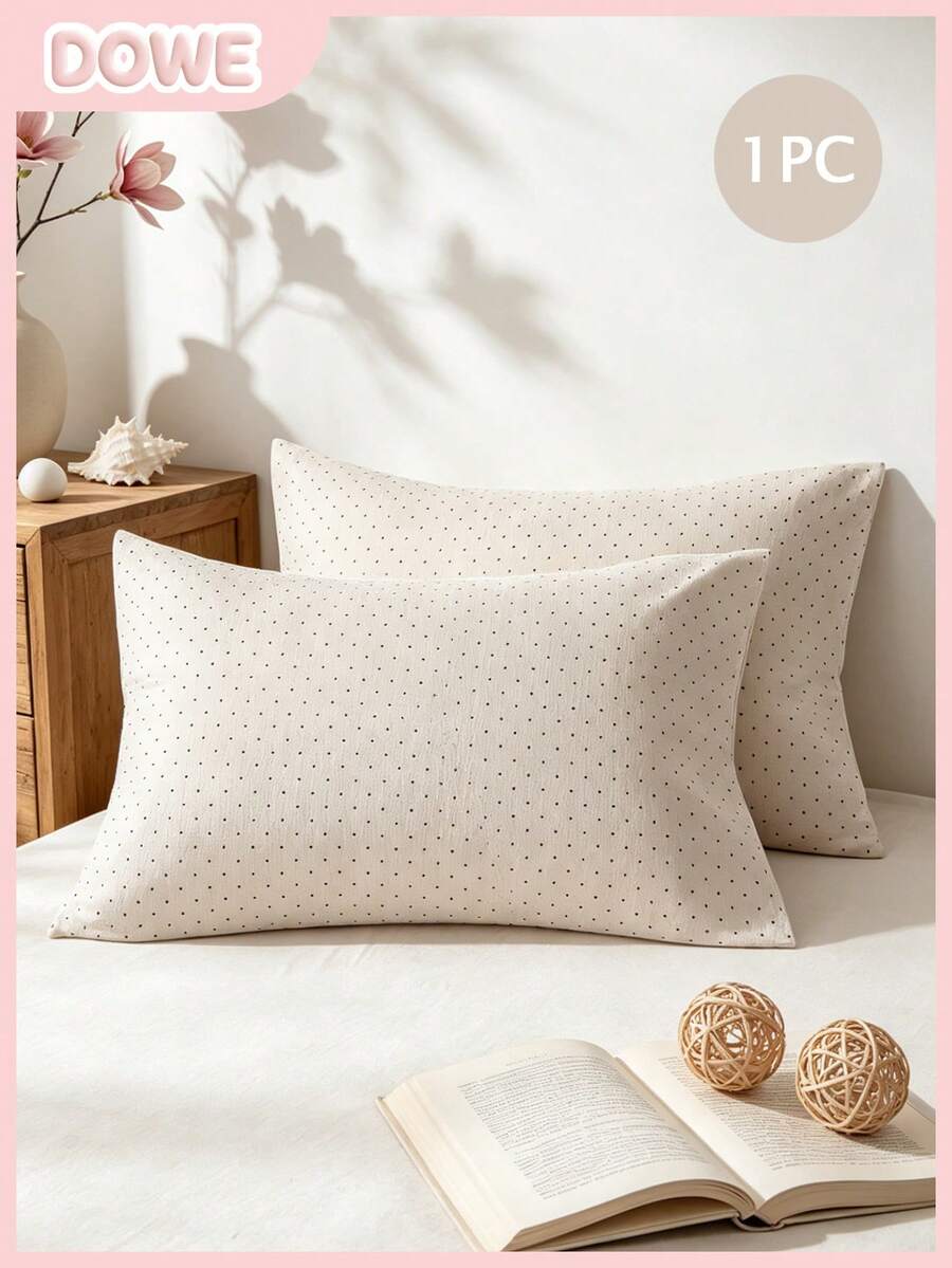 1 pieza 100% poliéster, textura arrugada, patrón en relieve, tela súper suave con estampado, funda de almohada tipo sobre, sin relleno, adecuada para dormitorio, hotel, dormitorio estudiantil - Multicolor - Ver 1