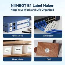 Niimbot B1 Label Printer, 2-Inch Large Waterproof Labels, Suitable For Office/Commercial/Enterprise/Home, Price Labels, Gray/Blue/Bright Blue Printer - Multicolor - View 9