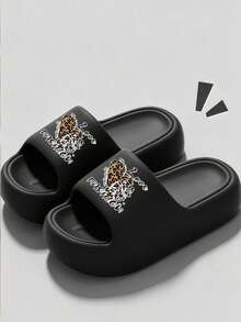 Spring/Summer Minimalist Versatile Thick Sole Sandals, Comfortable Sole For Long Wear Without Fatigue, Easy To Clean, Suitable For Indoor And Outdoor Use, Unisex Couple Style, Perfect For Birthday And Housewarming Gifts - Black - View 1
