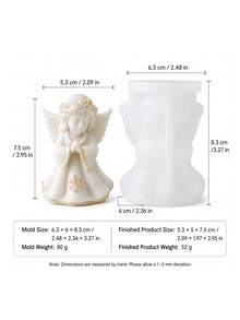 2件組 3D 精緻天使之翼矽膠模具，柔和羽毛設計，光滑易脫模可重複使用，DIY蠟燭石膏香氛石樹脂裝飾，婚禮桌面裝飾，母親節浪漫手工禮物模具 - 天使之翼矽膠模具 - 查看 11