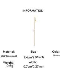 1pc Stainless Steel Women's Ear Hook Piercing Earring, One-Piece Piercing Needle Ear Clip Style, Round Faux Pearl Minimalist , Cool Minimalist Korean Ins Style, Gold Color, Suitable For Women's Daily Commute, Dating, Store Visiting, Vacation, Travel, Photo Shooting, Suitable As Gentle Niche Atmosphere Accessory Gift For Best Friend, Girlfriend On Birthday, Valentine's Day, Christmas - Earrings - View 9