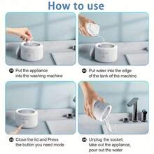 1pc 50Hz Ultrasonic Cleaner, 3 Modes With Digital Timer, Suitable For Cleaning Dentures, Night Guards, Dental Braces, Toothbrushes, Jewelry And More - Multicolor - View 5
