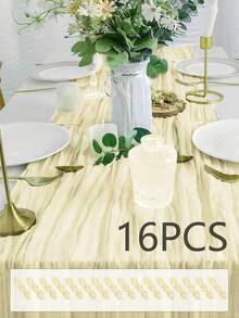 24pcs Olive Green Sheer Table Runners, Suitable For Forest Theme Shower, Bridal Wedding Decor, Rustic Style Table Decoration, Party, Communion, Engagement Center Pieces - Multicolor - View 105