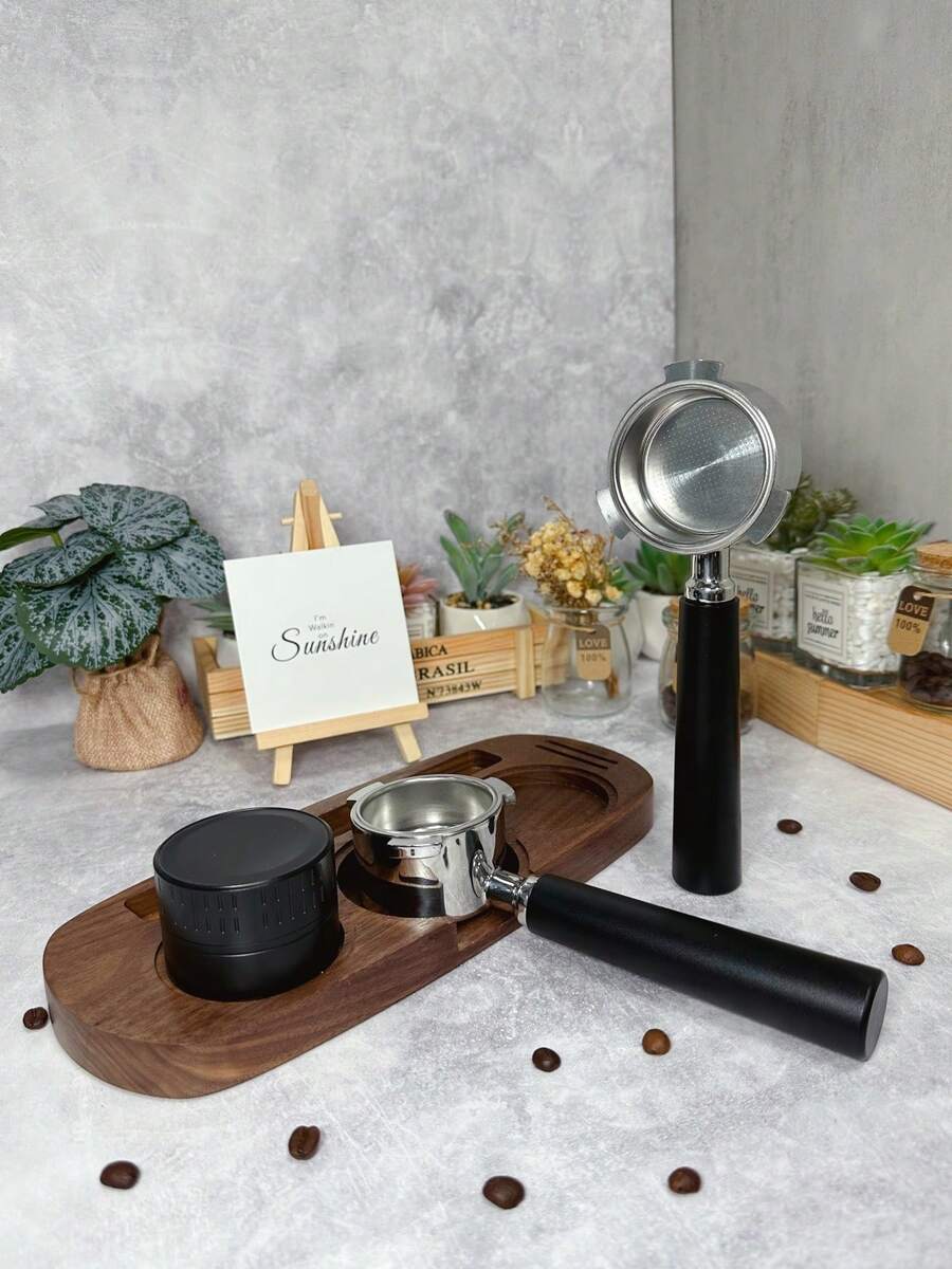 51mm Espresso Portafilter Handle, Black Cylindrical Handle, Compatible With Stainless Steel Filter Basket Handle, Barista Accessory