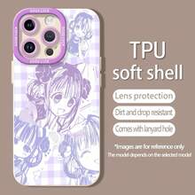 Collage de chicas anime chibi lavandafunda de teléfono Fundas compatibles con ,Apple,VIVO,OPPO,,, y Honor.Fabricadas en silicona TPU,ofrecen protección contra golpes y caídas. - Blanco - Ver 5