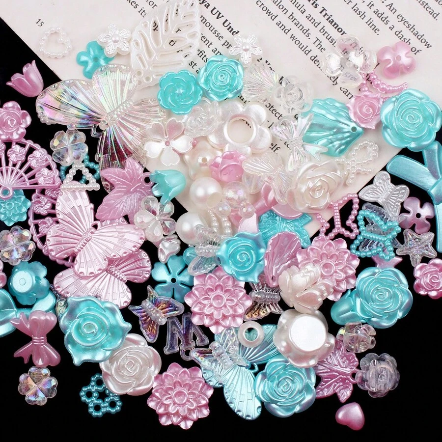Wholesale Of Mixed Rose Bow Acrylic DIY Cream Glue Phone Case Material, Jewelry Resin Accessories - Multicolor - View 1