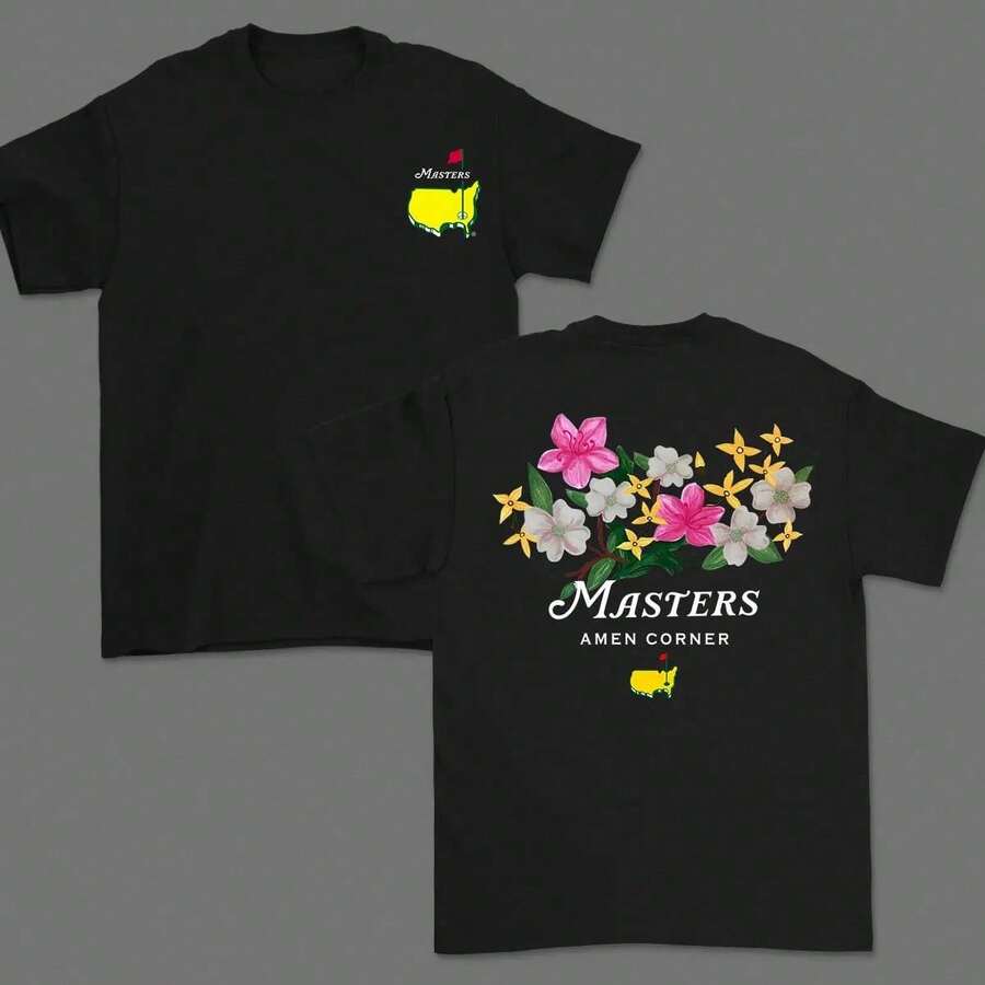 Amen Corner T-Shirt, Soft Vintage Cotton T-Shirt, Breathable Classic Collar, Men's Casual Wear, Sports Gift 7QW1 - 黑色 - 查看 1