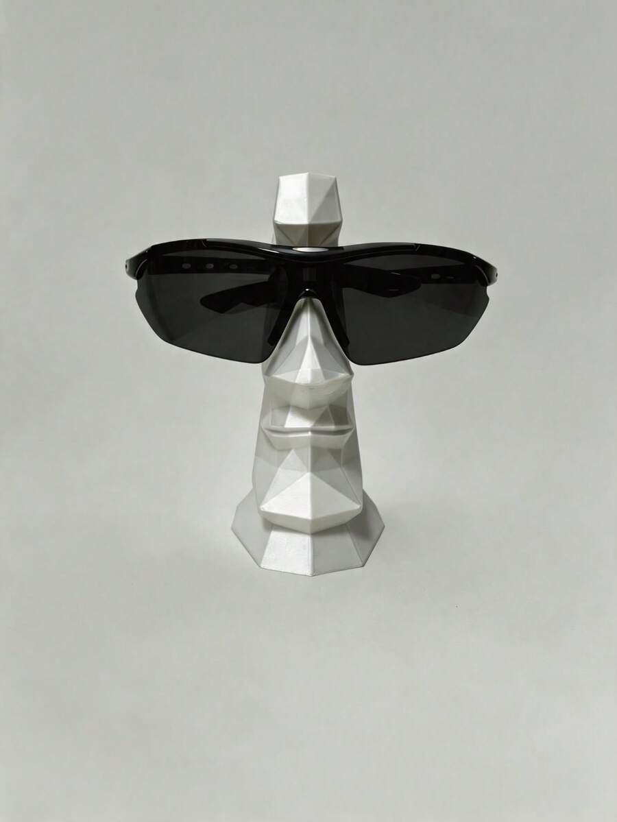 Geometric Face Glasses Holder 3D Printed Moai Statue Fashion Glasses Storage Rack Desktop Decor Ornament Creative Gift Desktop Fashion Glasses Display Stand