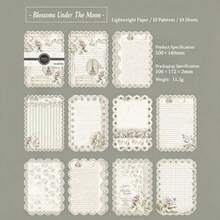 1 Pack 10 Sheets Vintage Botanical Floral Letter Paper Vintage Hollow Border Decorative Background Material Paper - A - View 11
