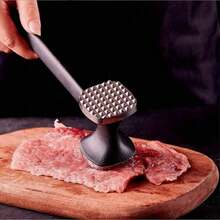 1件裝雙面重型肉鎚，人體工學廚房工具，適用於肉類嫩化、BBQ、戶外燒烤與烹飪、露營裝備，耐用廚房工具，牛排鎚、肉類嫩化器、肉鎚、肉壓碎器、油刷，家居裝飾，廚房用品，烹飪用品，廚房配件，居家必需品，女性禮物，廚師禮物 - 彩色 - 查看 15