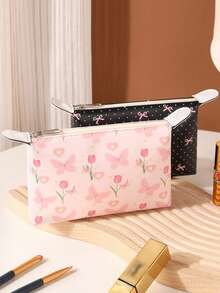 Cartoon Butterfly Short Wallet, Foldable Fresh Style Tri-Fold Wallet, Small Multi-Function Coin Purse, ID Card Holder - Handheld - View 2