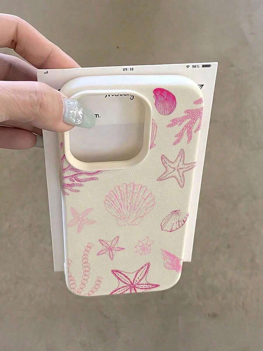 PU.Children's Elements.Shell.Stars.Suitable Color.Pink.White.Shock Resistant.Design.Fashion.1 Piece.Full Coverage.TPU.Compatible.Children's Series.161514131211.ProMax. - Multicolor 11 - View 1