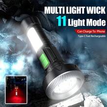 1pc 11-Mode Multi-Core Flashlight, Strong Magnetic Adsorption, With Battery Level Display, Type-C Charging LED/COB Work Light, Suitable For Outdoor Camping And Car Repair - Flashlight - View 2