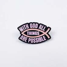 5pcs Set, With "God Makes Everything Possible" Text, Hard Enamel Pins, Multiple Styles Brooch Lapel Pins, Gift For Friends - Multicolor - View 13
