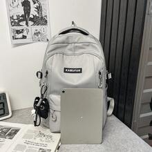 LECEY Women's Middle School High School College Student Large Capacity Backpack - Grey - View 5