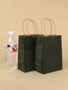 1/10/25/50 piezas Bolsas de papel kraft negro, bolsas de papel reutilizables, adecuadas para hornear, té con leche, café, regalos, bolsas de comida para llevar, de alta calidad, adecuadas para regalos de fiesta y varios regalos pequeños - Multicolor - Ver 7