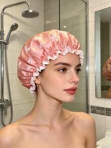2pcs/1pc Topi Mandi Dua Lapis, Topi Mandi Multifungsi Wanita untuk Perlindungan dari Minyak dan Asap di Rumah dan Dapur, Topi Masker Rambut - MultiWarna - View 5
