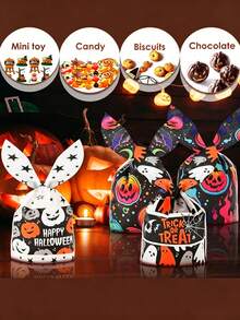 50 buah Kantong Hadiah Hantu Halloween, Kantong Hadiah Permen Telinga Kelinci, Dekorasi Meja Pesta Halloween, Cocok untuk Acara Kumpul dan Pesta Liburan, Kantong Hadiah Pesta Penyihir, Kantong Hadiah Halloween - Kantong Permen Telinga Kelinci - View 8
