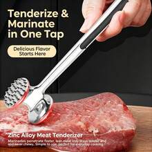 雙面鋅合金肉類嫩化錘，家用牛排肉槌，多功能豬排嫩化器 - 彩色 - 查看 1
