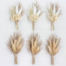 1/6件組 波西米亞風人造迷你花束手腕花飾 婚禮西裝胸花 婚禮配件 - L5 - 查看 7