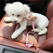 1pc Cute Dog Car Safety Belt, Reflective Woven Strap, Elastic Retractable Leash, New Pet Car Seat Tether Accessory, Suitable For Cats And Dogs - Multicolor - View 8