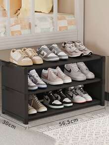 1pc Simple Multi-Layer Shoe Rack For Dorm Bed Under Storage, Household Shoe Cabinet With Wheels, Dust-Proof Shoe Storage Organizer - Multicolor - View 10