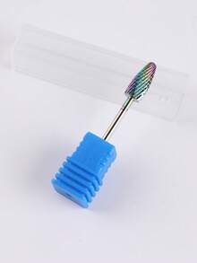 彩虹鎢鋼美甲鑽頭 1入 3/32" 火焰錐形碳化物美甲磨頭，適用電動美甲機，美甲美足工具，可用於去除凝膠指甲油、清理角質層 - 彩色 - 查看 3