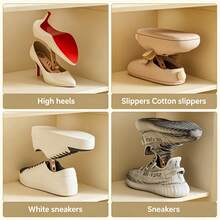 1pc Home Aromatherapy Telescopic Shoe Rack, 3-Level Height Adjustable, Deodorizing & Fragrant, Double Storage, Easy Access, Home Shoe Cabinet Organizer, Suitable For All Shoes, Essential Home Storage Item - View 7