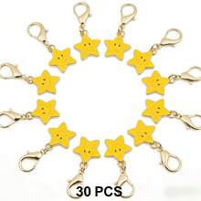 30 Pcs Smiling Star Keychains, Mother's Day Gift, Father's Day Gift, Easter, Thanksgiving Gift, St. Patrick's Day, Back To School Gift, Colleague, Friend Gift, Birthday Gift, Holiday Decoration Essential - View 9