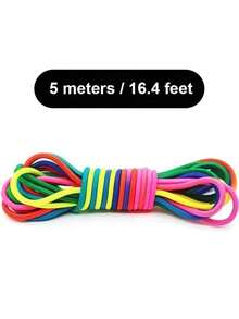 1pc Large Size Elastic Jump Rope, Rubber Bead Rope And Cord, Perfect As Gift Bag Filler And Birthday Party Favor, Elastic Jump Rope - Multicolor - View 4