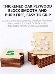 Number And Animal Matching Puzzle: A Fun Hands-On Board For Children, Made Of Wood, For Preschool Education And Improving Hand-Grip Ability - Multicolor - View 7