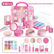 Girls Pretend Makeup Game Toy Set, Simulated Makeup Toys, Children's Makeup Toys, Portable Makeup Tool Box With Storage Bag, Role Play Accessories, Realistic Lipstick Eyeshadow Vanity Toy Accessories, Suitable For 3-8 Years Old Girls' House Play Gift Box, Applicable For Children's Dress-Up Games And Performance Parties (No Real Cosmetics Included) - Multicolor - View 12
