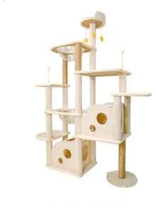 Cat Scratching Post, Cat Tree Furniture Tower, Multi-Level, With Cheese Design (170CM) - Grey - View 2