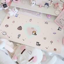 Leder Schreibtischunterlage Schutz, japanischer Anime Y2K rosa Mädchen Farbverlauf Polka Dot INS süßes Haustier Mauspad, wasserdichte rutschfeste PU Schreibtischmatte für Büro, Gaming und Esports Nutzer - Übersicht 2