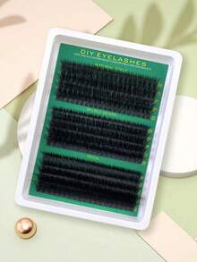New 300Pcs 15 Rows 5D Fluffy Lash Clusters D Curl, Mixed 30D-100D Density, 10-16mm Mixed Length Natural Thick DIY Individual Lashes For Home Makeup - D - View 3