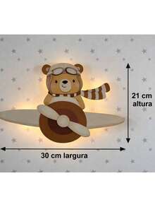Decorative Kit Featuring A Beige Illuminated Aviator Teddy Bear. - 米色泰迪熊 - 查看 4