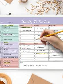 52 Sheets Weekly To-Do List Notepad 8.5x11 Inch, Motivational Goal Setting Time Management Planner, Multi-Purpose Recipe Work Home School Planning Notebook, Perfect Stationery Gift For Adults And Teachers School Supplies - A - View 4