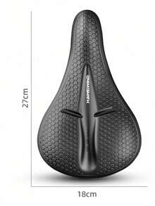1pc One-Piece Molded Full Silicone Bicycle Seat Cover, 3D Honeycomb Shock Absorption, Waterproof & Anti-Slip Cycling Gear - Multicolor - View 2