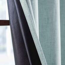 NOSBEI 2pcs Blue Blackout Curtains, Grommet Top Thermal Insulated Curtain Fabric, Bedroom Living Room Light Blocking Privacy Curtains - Baby Blue - View 5