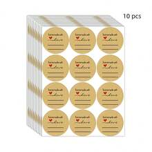 500pcs Kraft Paper English Thank You Doodle Roll Stickers, 1.51 Inch Round, 9 Styles To Choose From, Office Stationery Stickers, Holiday Party, Card Envelope Creative Gift DIY Packaging Baking Seal Stickers School Supplies - Kraft Paper Thank You - View 17