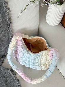 Fashion Solid Color Soft Shoulder Bag Puff Cloud Pleated Underarm Bag Versatile Daily Commute - Multicolor - View 5