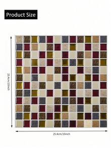 10" X 10" Waterproof Textured Vinyl DIY Wallpaper, Self-Adhesive Splash-Proof Tile, Small Square Peel And Stick Tile, Suitable For Home Decor - Mosaic - View 10