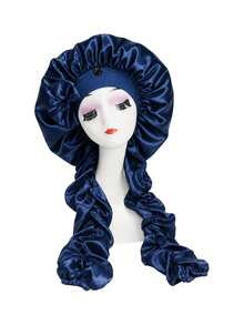 1pc Women's Satin Bowknot Long Braid Sleep Cap, Adjustable Snap Button Sleep Bonnet, Suitable For Curly Hair, Silky Anti-Static Night Headwrap, Sleep Hair Care Cap - Multicolor - View 17