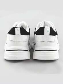 Damen-Sneaker mit Glitzer-Einsätzen, Sportschuhe, Schnürsenkel, Mesh + Kunstleder, dicke Sohle. - Schwarz - Übersicht 5